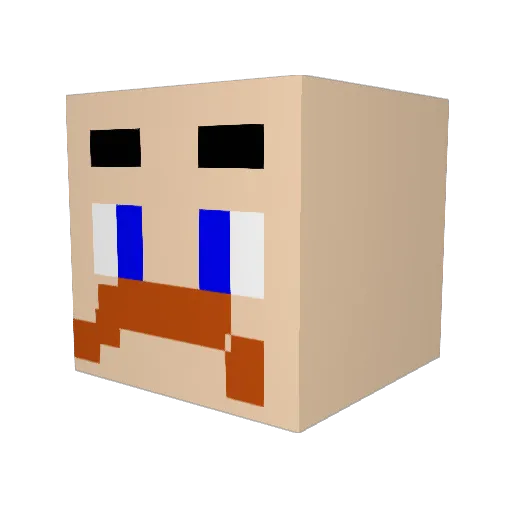 Telferish Minecraft avatar head, 3D render