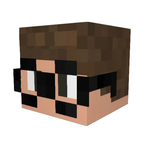 Telhados Minecraft avatar head, 3D render