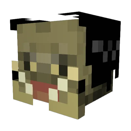 Telkan Minecraft avatar head, 3D render