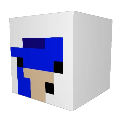 TellbyQ Minecraft avatar head, 3D render