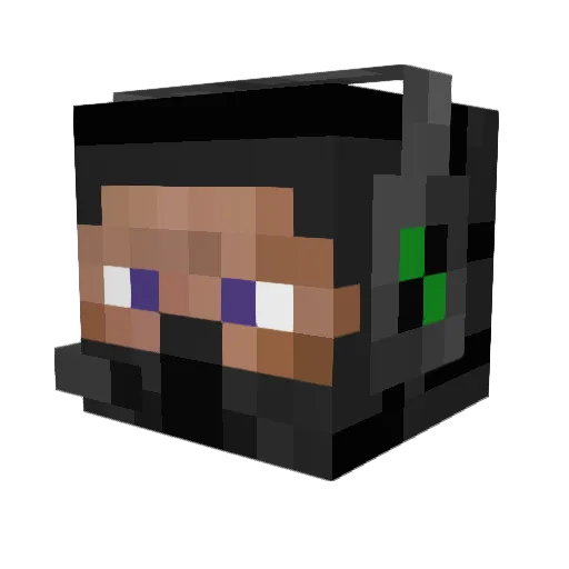 TellerMineHD Minecraft avatar head, 3D render
