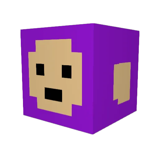 TellieTubbies Minecraft avatar head, 3D render
