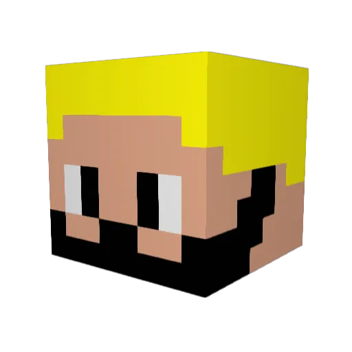 Tellinhos Minecraft avatar head, 3D render