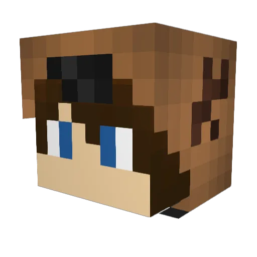 Telller Minecraft avatar head, 3D render
