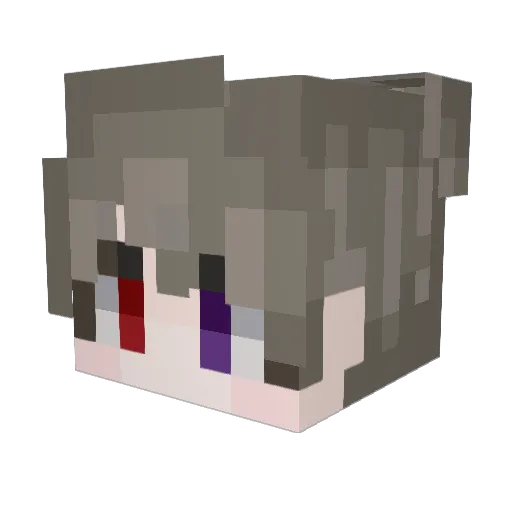 Tellou_ Minecraft avatar head, 3D render
