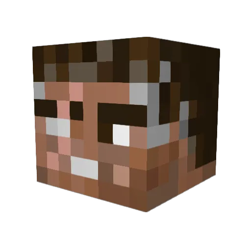 TelluRGOD Minecraft avatar head, 3D render