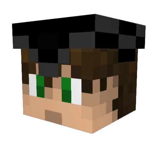 Telm0Playz Minecraft avatar head, 3D render