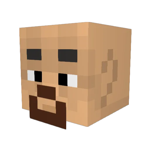 Telneron Minecraft avatar head, 3D render