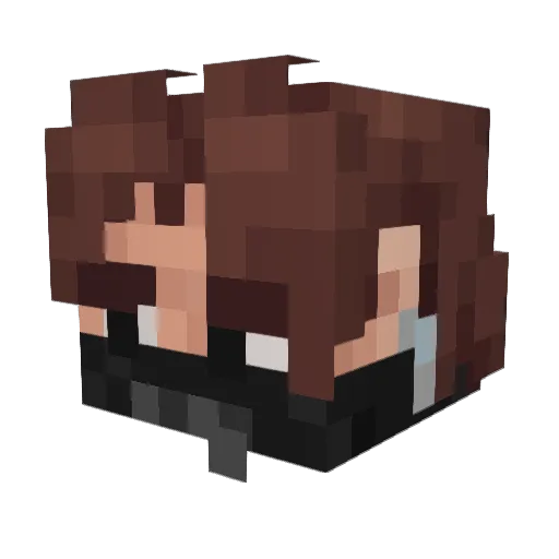 Telochki Minecraft avatar head, 3D render