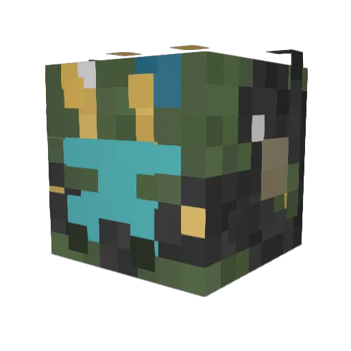 Telvitoo Minecraft avatar head, 3D render