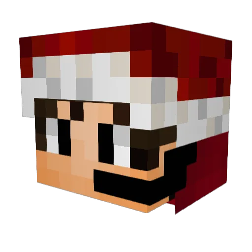 TemaFlux Minecraft avatar head, 3D render