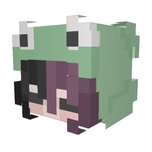 Temaaaaaaaaa Minecraft avatar head, 3D render