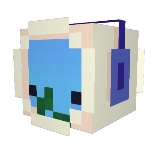 Temakiroll Minecraft avatar head, 3D render
