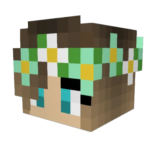 Temari Minecraft avatar head, 3D render