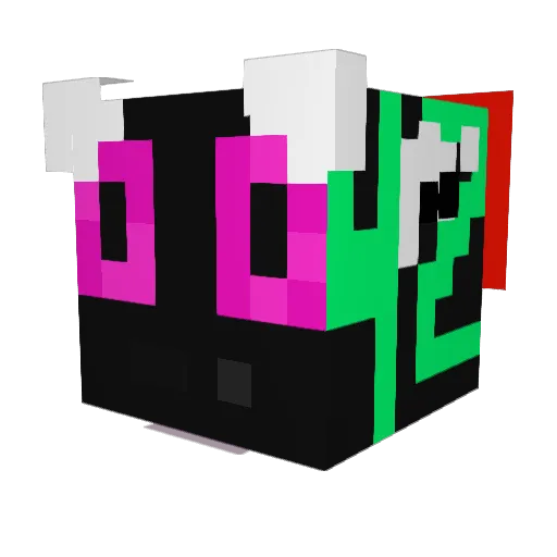 TemmieNK2 Minecraft avatar head, 3D render