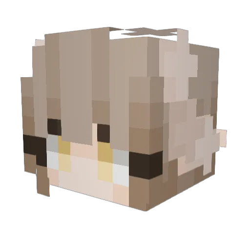 Temmiedog Minecraft avatar head, 3D render