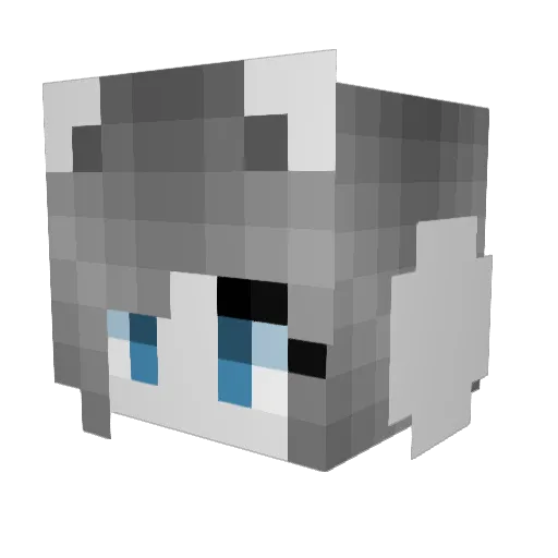 Temmiee Minecraft avatar head, 3D render