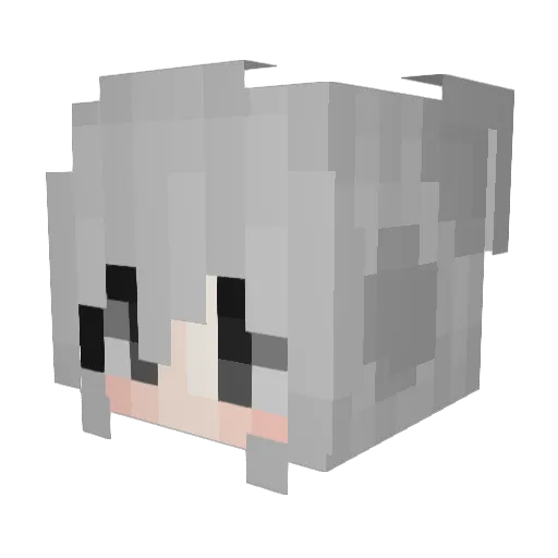 Temmielovania Minecraft avatar head, 3D render