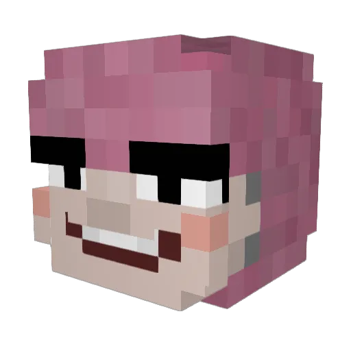Temmiez Minecraft avatar head, 3D render
