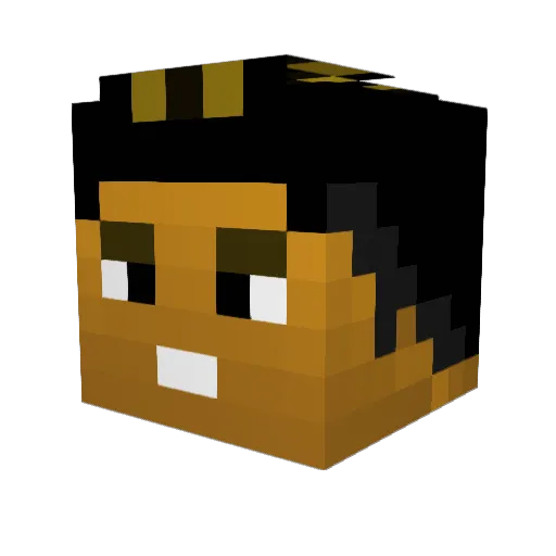 Temmpt Minecraft avatar head, 3D render