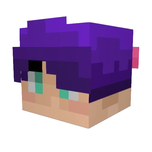 Temoteji Minecraft avatar head, 3D render