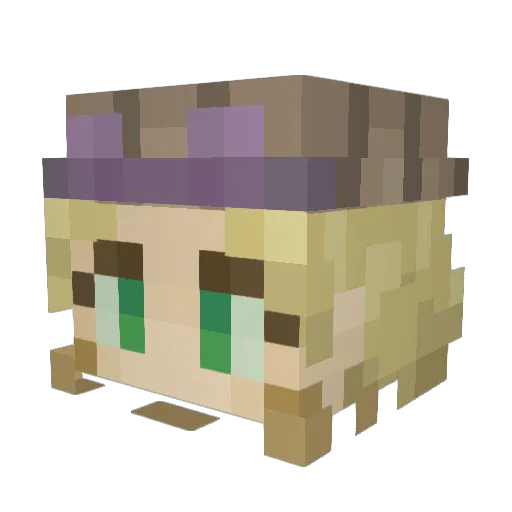 Temp01 Minecraft avatar head, 3D render
