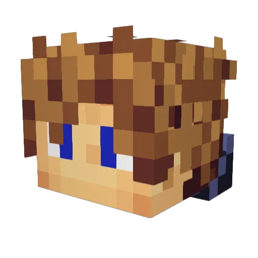 TempXi Minecraft avatar head, 3D render