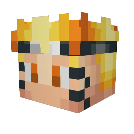 TemperUK Minecraft avatar head, 3D render