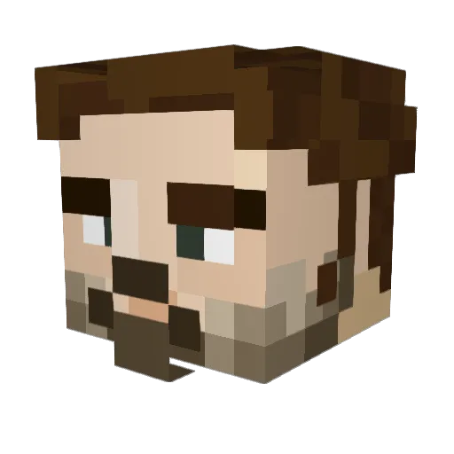 TemporalBlue Minecraft avatar head, 3D render