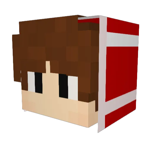 Tempox Minecraft avatar head, 3D render