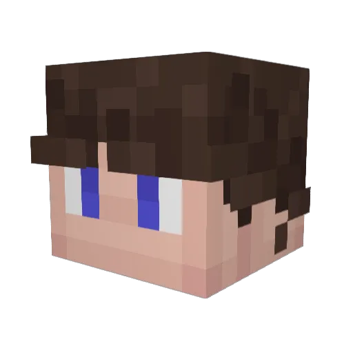 Temuch Minecraft avatar head, 3D render