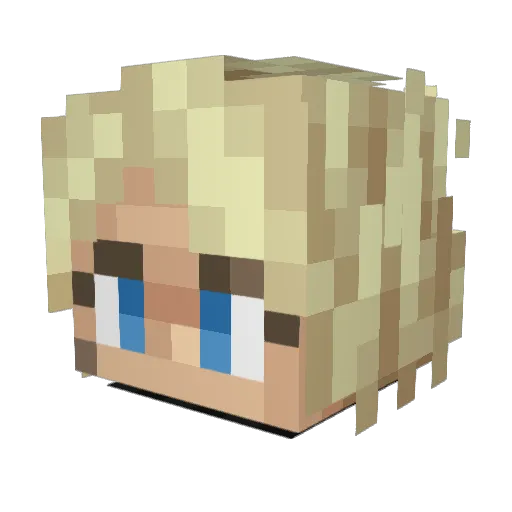 TenGrubyTyp Minecraft avatar head, 3D render