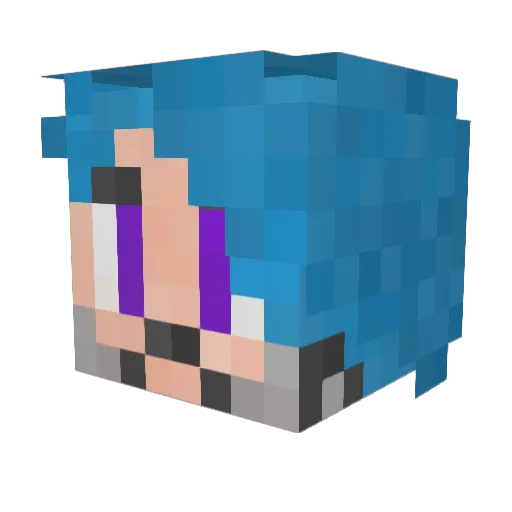 TenKelly Minecraft avatar head, 3D render