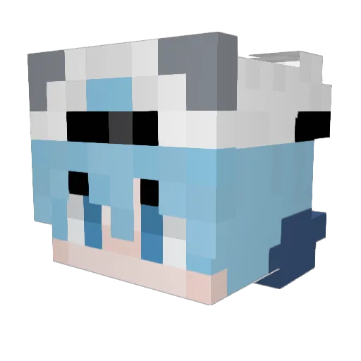 TenKuHo Minecraft avatar head, 3D render