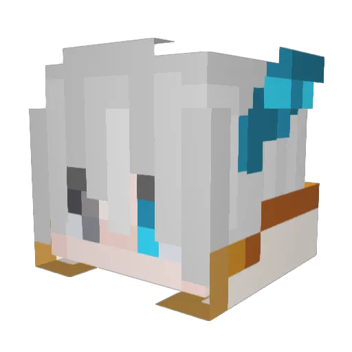 TenShiro_Kun Minecraft avatar head, 3D render