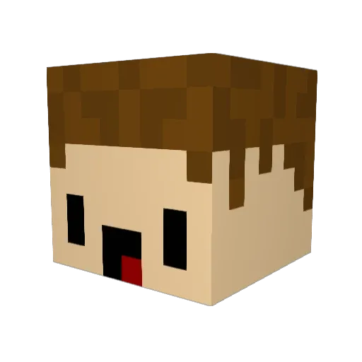 Tenalo Minecraft avatar head, 3D render