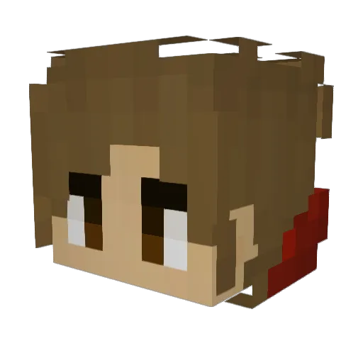 Tenbou_sad Minecraft avatar head, 3D render