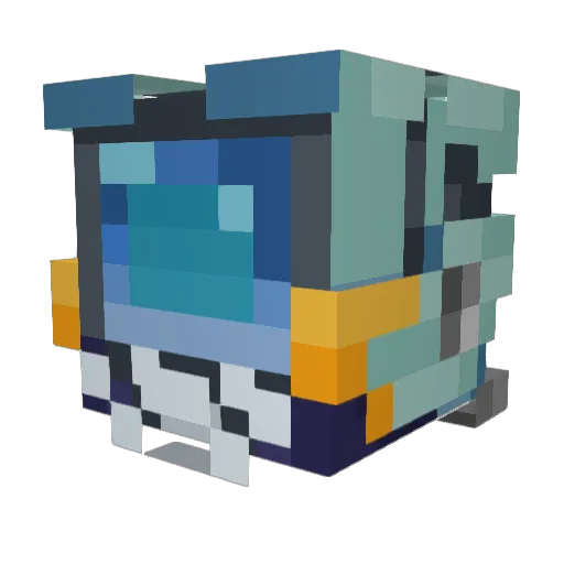 Tenchima Minecraft avatar head, 3D render