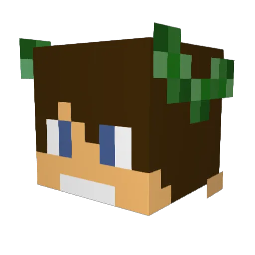 Tendervolt Minecraft avatar head, 3D render