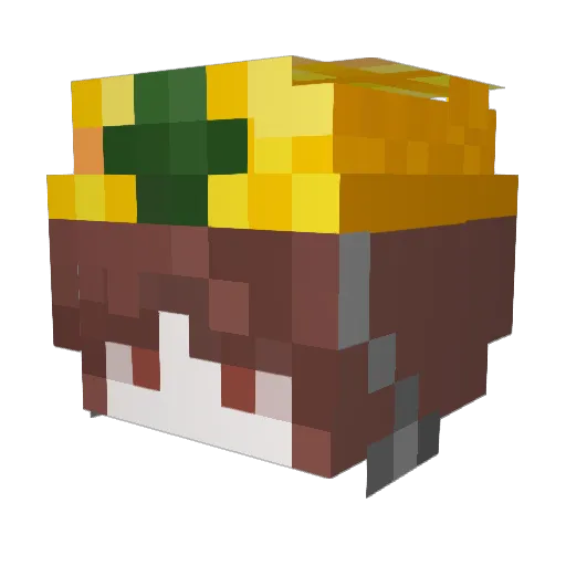 Teng2 Minecraft avatar head, 3D render