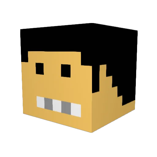 Tengen Minecraft avatar head, 3D render