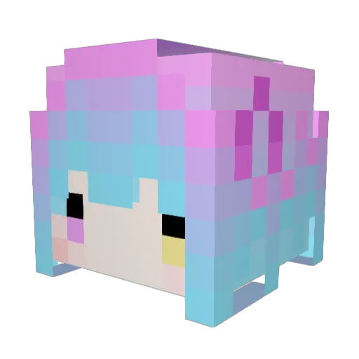 Tengfong Minecraft avatar head, 3D render