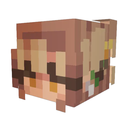 Tengils Minecraft avatar head, 3D render