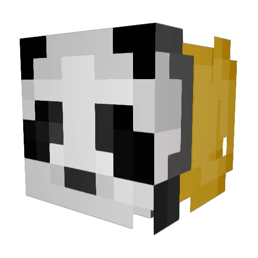 Tenhatsu Minecraft avatar head, 3D render