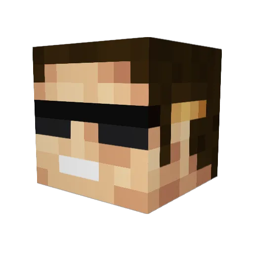 TenidoX Minecraft avatar head, 3D render