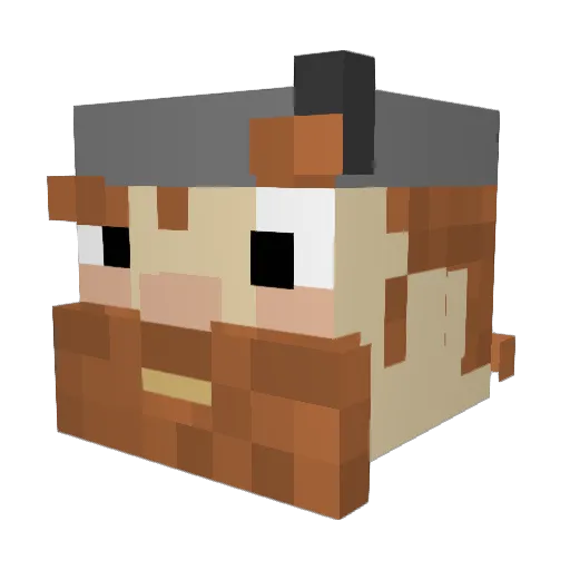 Tenin0 Minecraft avatar head, 3D render