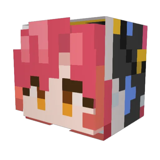 Tenka0108 Minecraft avatar head, 3D render