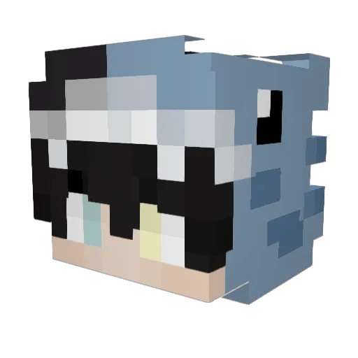 TenkiK0 Minecraft avatar head, 3D render