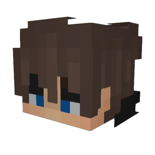 Tenku_H Minecraft avatar head, 3D render