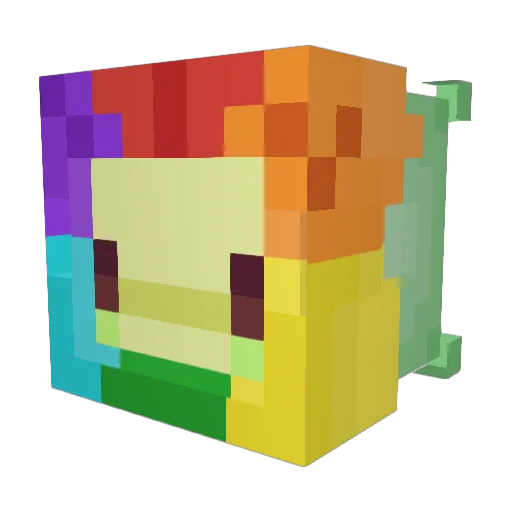 Tenmii Minecraft avatar head, 3D render